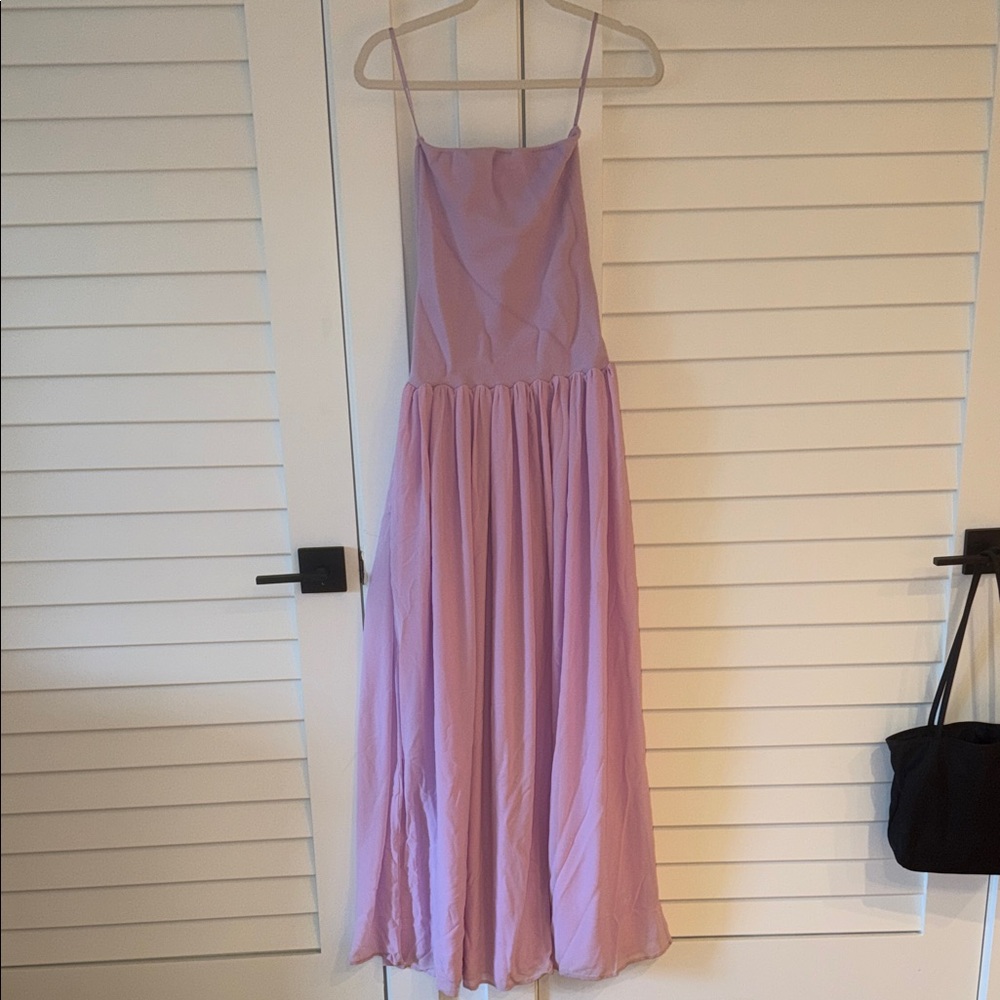 Meshki Lyanna Knit And Chiffon Strapless Maxi Dress - Lilac